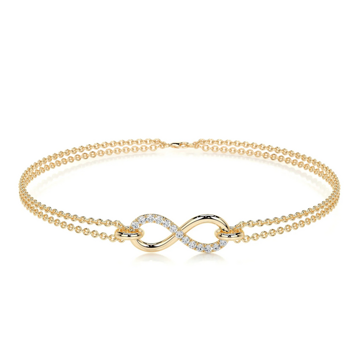 Nicole Manson 1001 Infinity Bracelet Gold with Lab-Grown Diamonds 0.14ct