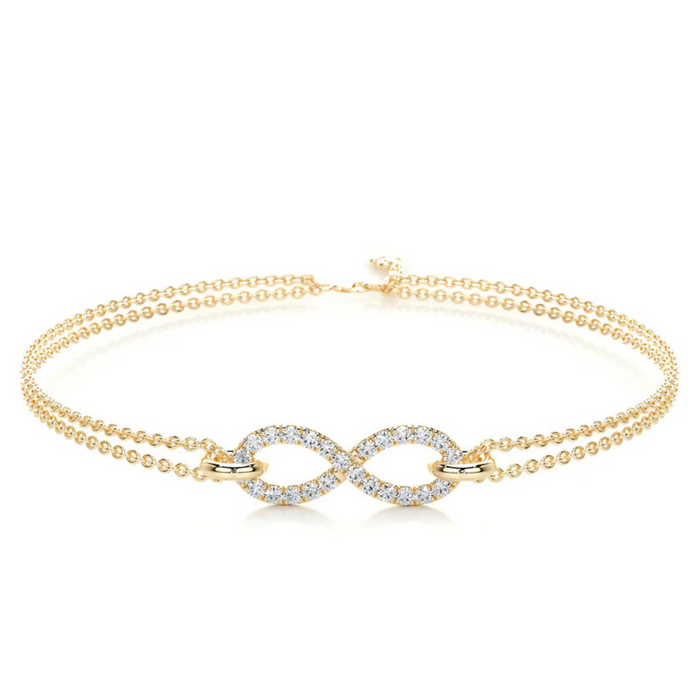 Nicole Manson 1002 Infinity Bracelet Gold with Lab-Grown Diamonds 0.26ct