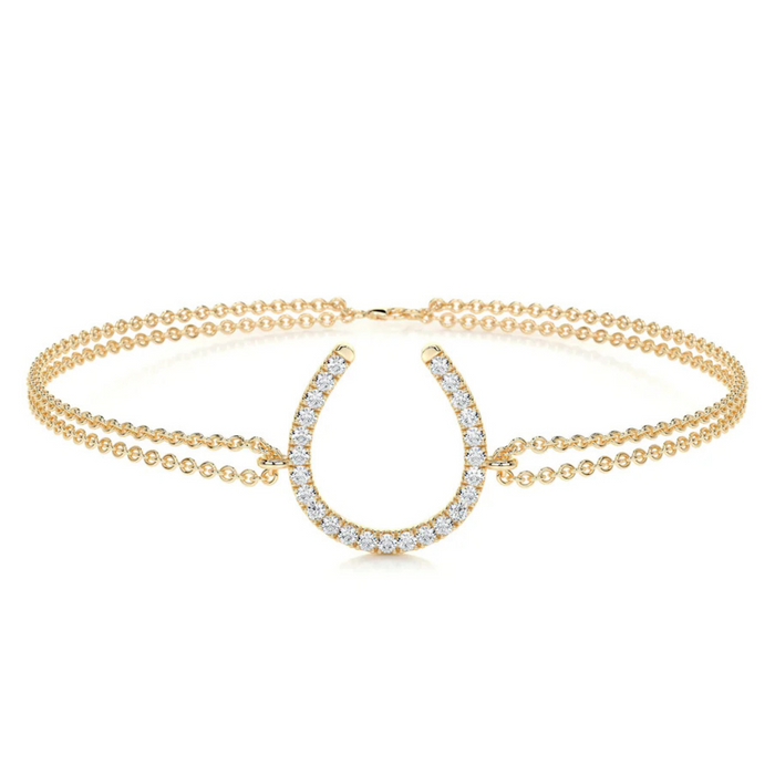 Nicole Manson 1003 Horse Shoe Bracelet Gold with Lab-Grown Diamonds 0.26ct