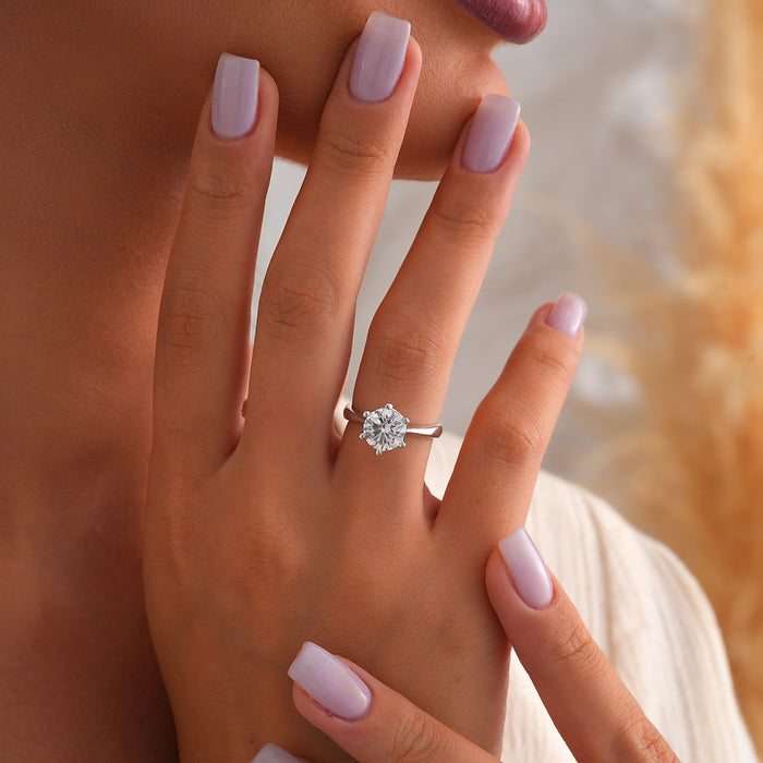 Nicole Manson 1002 Solitaire Ring Lab Grown Diamond White Gold