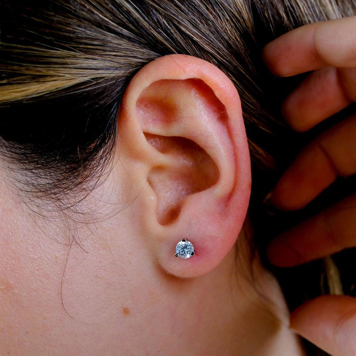 Lea Classic Gold Stud Earrings Lab Grown Diamonds