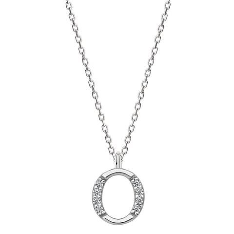 Lea White Gold Letter Pendant Necklace Lab Grown Diamonds
