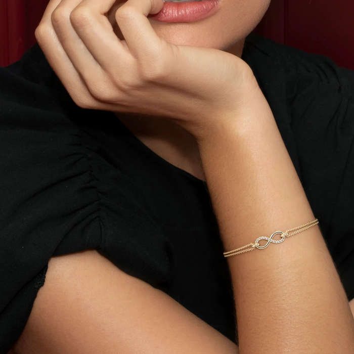 Nicole Manson 1001 Infinity Bracelet Gold with Lab-Grown Diamonds 0.14ct