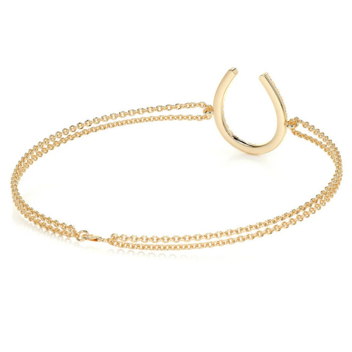 Nicole Manson 1003 Horse Shoe Bracelet Gold with Lab-Grown Diamonds 0.26ct