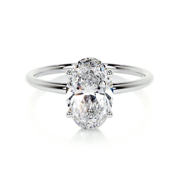 Nicole Manson 1005 Solitaire Ring Oval Lab Grown Diamond White Gold